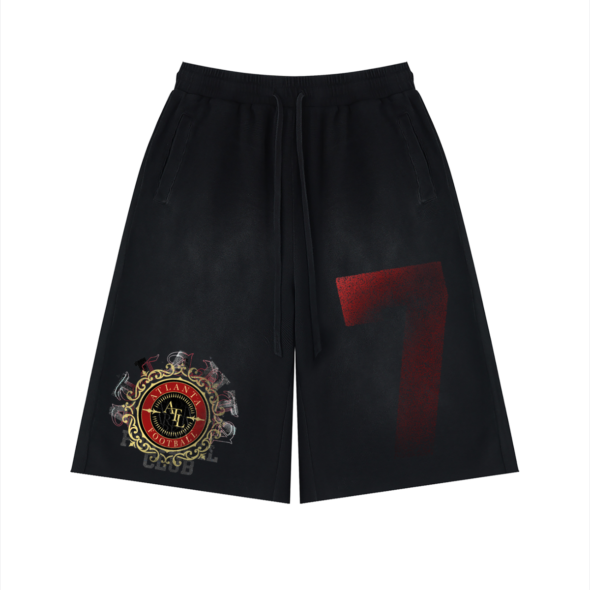 Atlanta 7 Unisex Sunfade Raw Edge Shorts